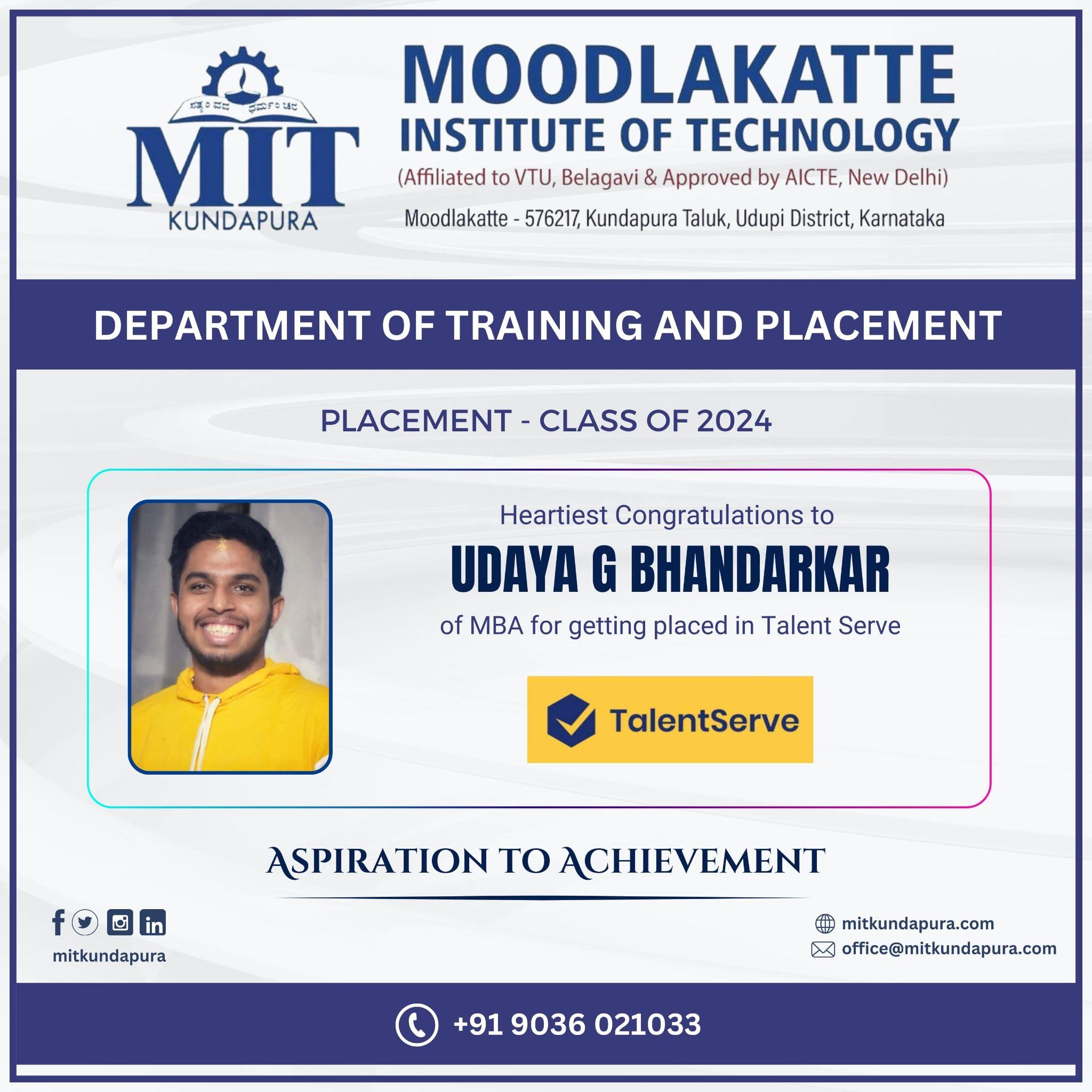 MITK MBA Students placement